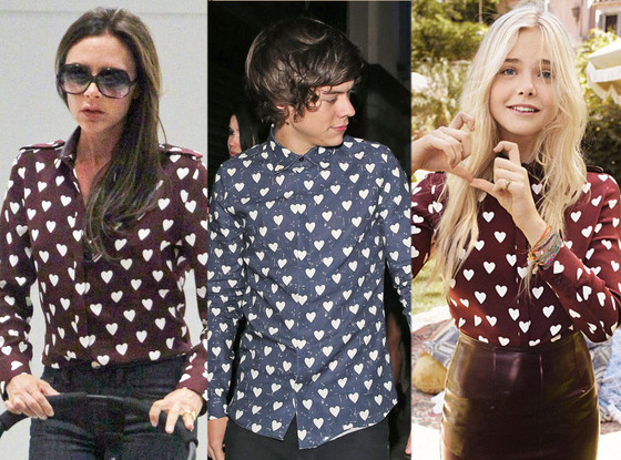 Victoria Beckham, Harry Styles, Elle Fanning, Burberry Heart Shirt Victoria Beckham, Harry Styles, Elle Fanning, Burberry Heart Shirt